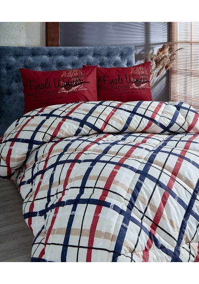 Komfort Home Tek Kişilik Baskılı Pamuklu Silikon Yorgan + Yastık (508489612)