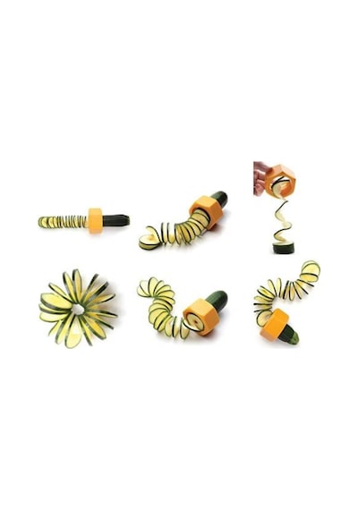 2 Adet Plastik Spiral Salatalık Kabak Dilimleyici Doğrayıcı Soyacak Sarı Diğer