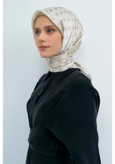 Armine İpek Eşarp 2026 Yaz - 9544-85 Ekru Twill