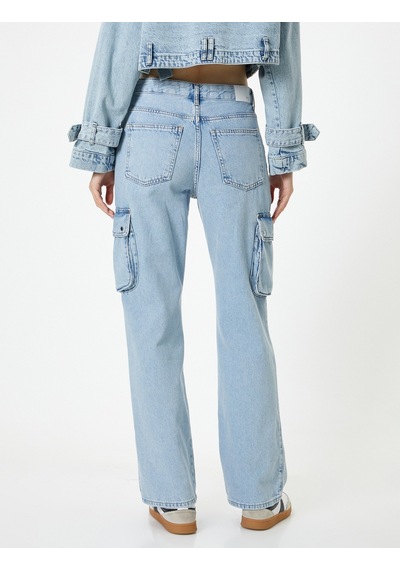 Koton Kargo Kot Pantolon Yüksek Bel Düz Paça Cepli - Nora Longer Straight Jeans Açık İndigo 4sal40421md Açık İndigo Koton Kargo Kot Pantolon Yüksek Bel Düz Paça Cepli - Nora Longer Straight Jeans Açık İndigo 4sal40421md Açık İndigo
