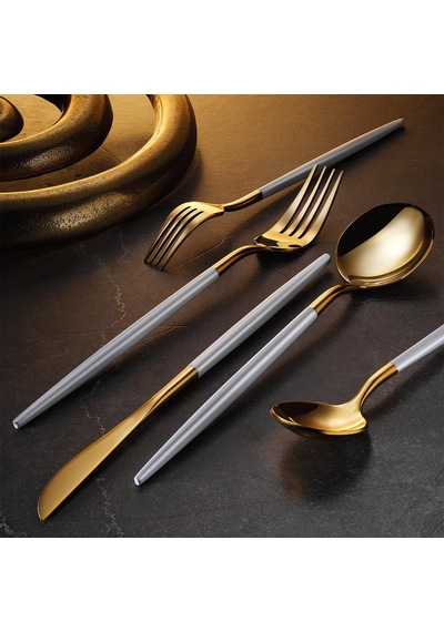 Versay White Gold 36 Parça 6 Kişilik Çatal Kaşık Bıçak Takımı 6999