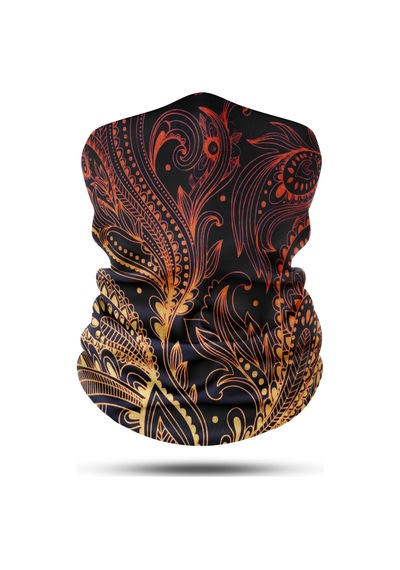 Dair Altın Yaprak Desenli Motosiklet Bandana Boyunluk Outdoor Balaklav