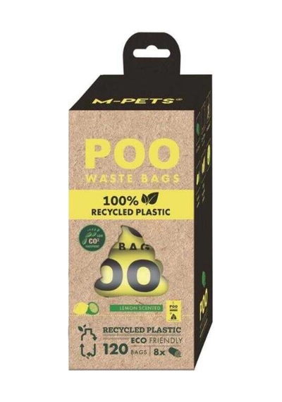 M-pets Poo 100% Recycled Köpek Dışkı Poşeti Limon Kokulu 8x15 Yaprak