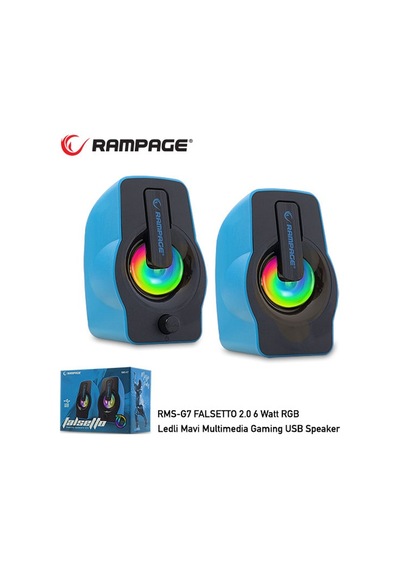 Rampage Rms-g7 Falsetto 1+1 6 W Usb 5v Rgb Ledlı Mavi Hoparlör