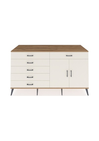 Kronos Konsol Tek Raflı 6 Çekmeceli 2 Kapaklı 176x59x99 Çam-aytaş Çam-aytaşı