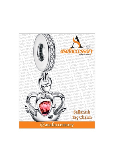Sallantılı Taç Charm Gümüş