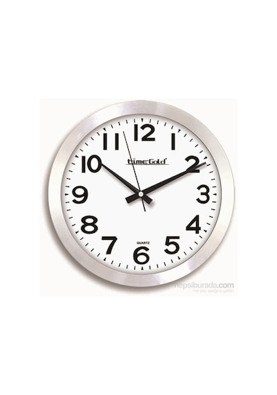 Time Gold Alüminyum Çerçeve Ofis Duvar Saati 36 Cm Altın