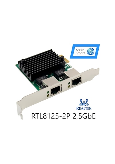 Open Smart 2 Port Realtek RTL8125B 2,5GbE Ethernet Kart - OPS7275
