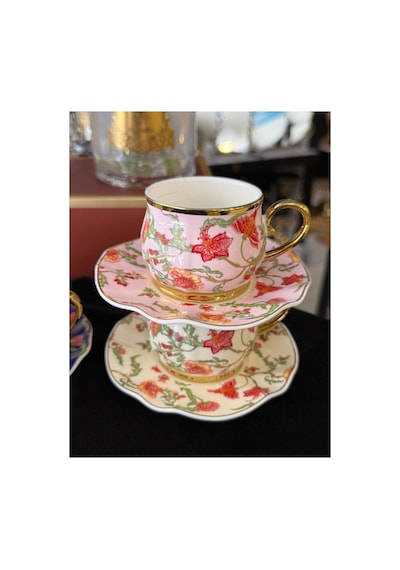Esterhomedecor 6 Kişilik Porselen Kahve Fincan Takımı Renkli