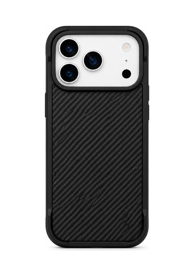 İphone 17 Pro Max Uyumlu Magsafe Özellikli  Fiber Kaplamalı Fiber Telefon Kılıfı Siyah