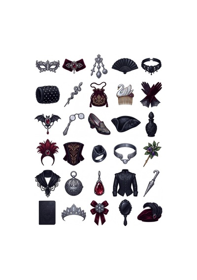 30 Adet Gotik Maskeli Balo Sticker Seti - Laptop, Defter, Ajanda Çok Renkli