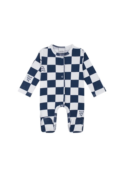 Antebies Organik Lacivert Beyaz No Bad Days Ekose Desenli Çıtçıtlı Uzun Kollu Erkek Bebek Patikli Tulum Antebies Organik Lacivert Beyaz No Bad Days Ekose Desenli Çıtçıtlı Uzun Kollu Erkek Bebek Patikli Tulum