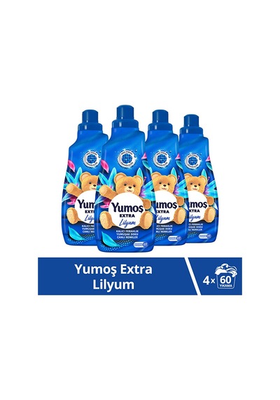 Yumoş Extra Konsantre Çamaşır Yumuşatıcısı Lilyum 1440 Ml 60 Yıka 3'lü Set