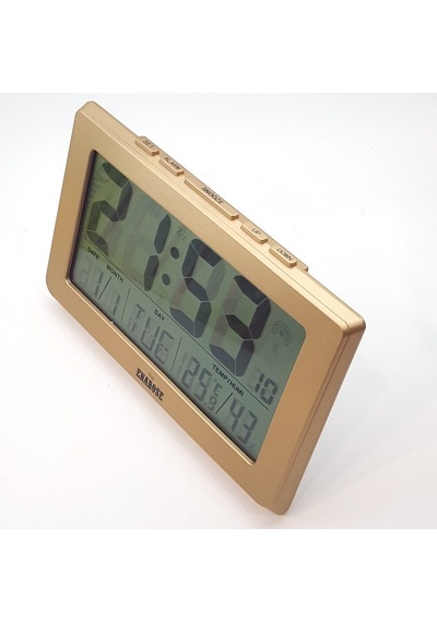 Enarose 1708 Diijital Duvar-Masa Saati Alarm- Isı-Nem Ölçer Gold