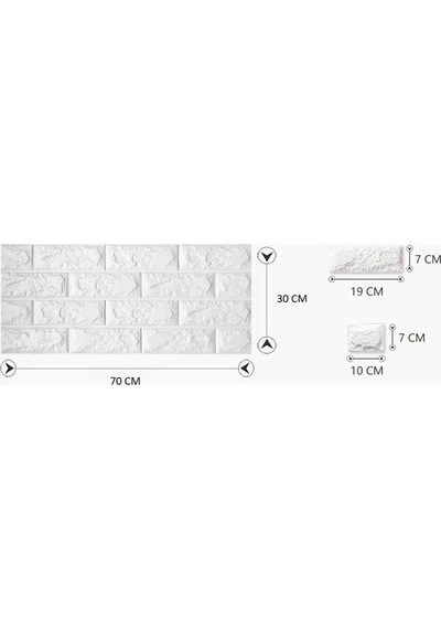 70x23 Cm Beyaz Kendinden Yapışkanlı 3d Esnek Duvar Kağıdı Paneli Genel