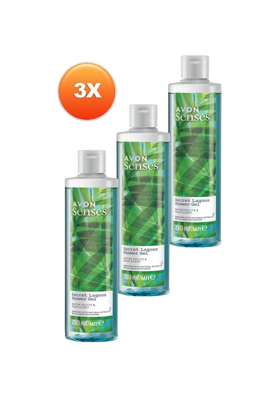 Avon Senses Secret Lagoon Su Meymeleri ve Misk Kokulu Duş Jeli 3 x 250 ML