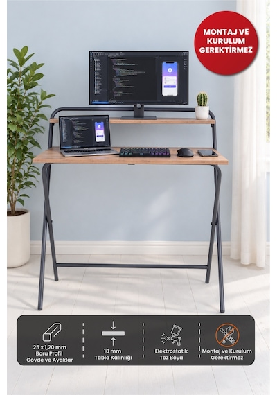 Sehpol Çalışma Masası Tam Katlanır 85x55x73 Cm Lava - Atlantik Çam Antrasit - Atlantik Çam Sehpol Çalışma Masası Tam Katlanır 85x55x73 Cm Lava - Atlantik Çam Antrasit - Atlantik Çam