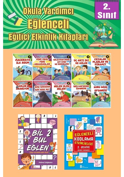 2.sınıflar İçin Okumayı Sevdiren 10 Lu Hikaye Seti -bil Bul Eğlen-kodlama 9 Okulda Evde Tatilde