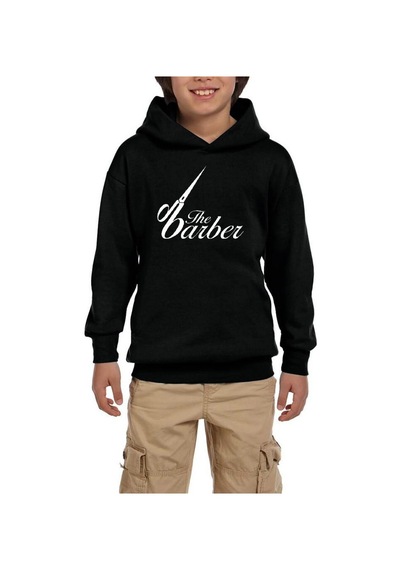 Zepplin Giyim The Barber Siyah Çocuk Kapşonlu Sweatshirt