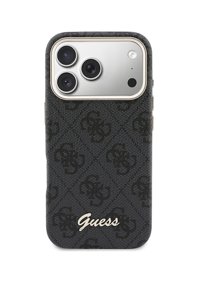 Apple Uyumlu iPhone 17 Pro Max Kılıf Guess Lisanslı M-safe Özellikli Script Yazı Logolu 4g Desenli Kapak Siyah