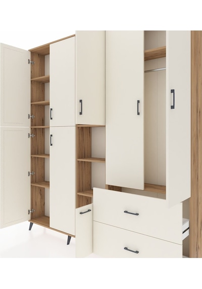 Arges Dolap 12 Raflı 2 Çekmeceli Tek Askılı 220x30x243 Çam-aytaşı/aytaşı Aytası/aytası Arges Dolap 12 Raflı 2 Çekmeceli Tek Askılı 220x30x243 Çam-aytaşı/aytaşı Aytası/aytası