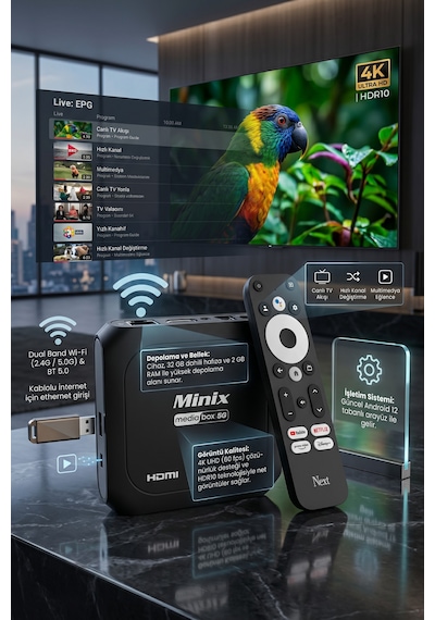 Next Nextstar Next Minix 5g 4k Android Tv Box Dual Band Wi-fi / Bluetooth