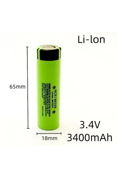Ncr18650b 3.7 V 3400 Mah 18650 Düz Kafalı Şarj Edilebilir Pil 4 Adet Yeni Ve