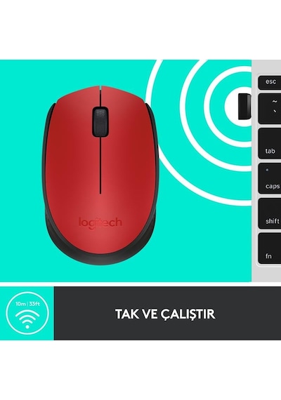 Logitech Mouse M171 Siyah-mavi-kırmızı Kablosuz Diğer