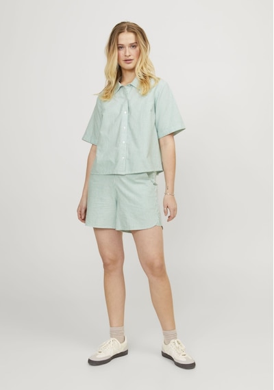 Jack & Jones Kadin Çizgi Desenli Rahat Kesim Sort - Siva 12254554 Grayed Jade Kırmızı