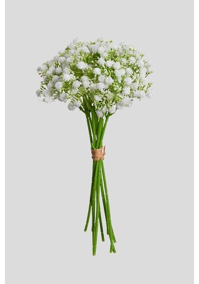 Beyaz Yapay Cipso Demeti 10 Dallı Premium Islak Dokulu 30 Cm