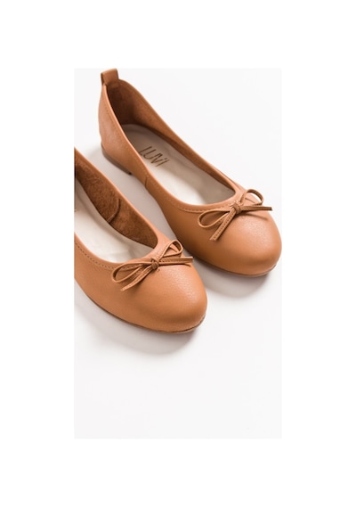 Luvishoes 01 Taba Cilt Kadın Babet Taba