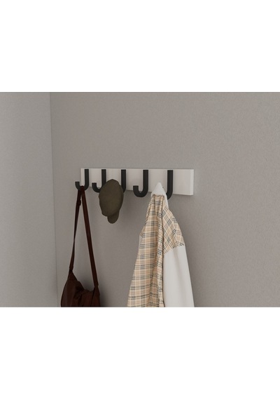 Hepsi3boyutlu Modern Duvar & Kapı Baston Askılık - 5 Adet Siyah J Askılık - Model No : 6 Siyah