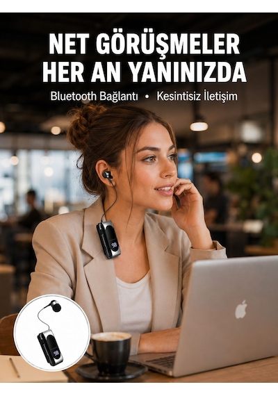 Dijital Göstergeli Bluetooth Kulaklık Klipsli Ve Şık Tasarım Yeni Nesil - Lisinya