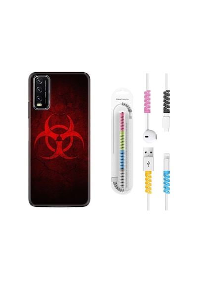 Vivo Y11S Kılıf Kablo Koruyuculu Virus 1654