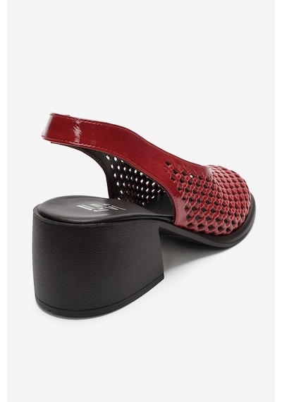 Luvi Shoes Monvera Kırmızı Rugan Hakiki Deri Önü Kapalı Lazer Kesim Kalın Topuklu Kadın Sandalet Luvi Shoes Monvera Kırmızı Rugan Hakiki Deri Önü Kapalı Lazer Kesim Kalın Topuklu Kadın Sandalet
