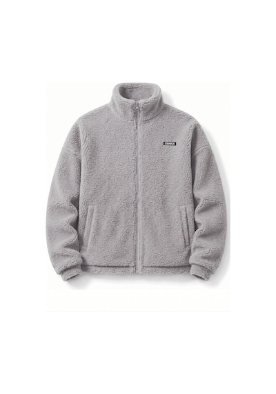 Genius Store Oversize Peluş Erkek İçi Polarlı Tam Fermuarlı Sherpa Sonbahar Kış Kadın Polar Sweatshirt Oversıze-pelus Gri