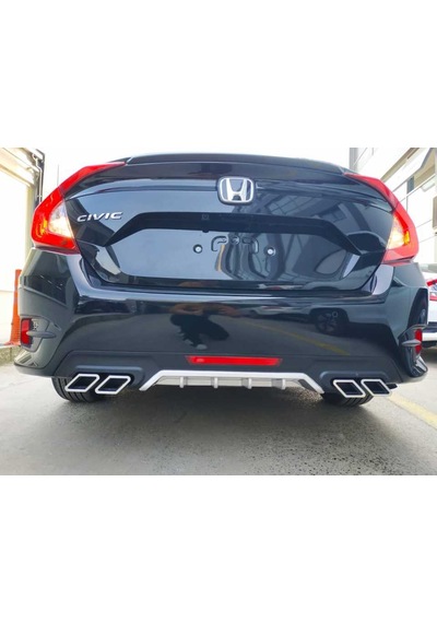 Honda Civic Fc5 2016-2020 Difuzör Kare Egzoz Silver N11.34948