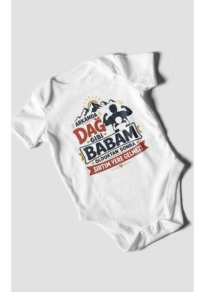 Morivokids Babaya Özel Kısa Kollu Bebek Body %100 Pamuk Zbn209-kk Beyaz