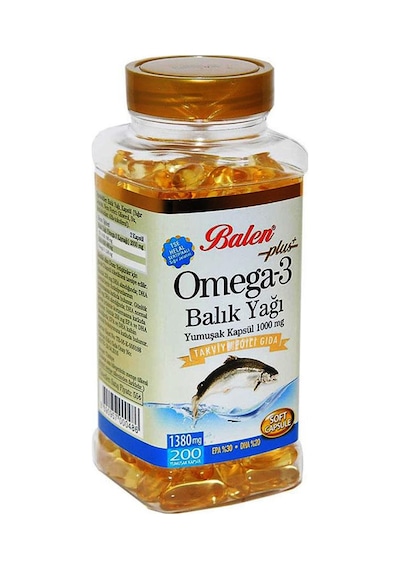 Balen Plus+ Omega-3 Balık Yağı Yumuşak Kapsül 200 Kapsül X 1380mg X 5 Kutu
