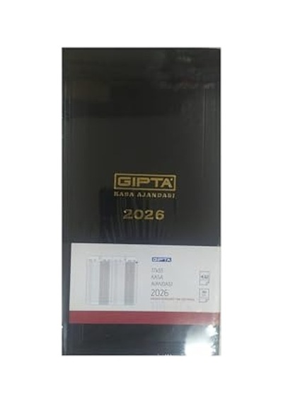 Gıpta 2026 Ticari Kasa Ajandası, 17x33 Cm, 432 Sayfa, Siyah Çok Renkli