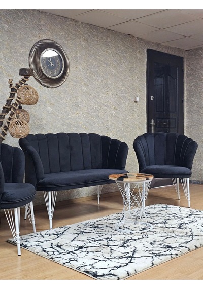 Zafir Beyaz Boyalı Tel Ayak Papatya Çay Seti Koltuk Takımı , Balkon, Salon, Ofis, Cafe Koltuk Takımı Siyah Zafir Beyaz Boyalı Tel Ayak Papatya Çay Seti Koltuk Takımı , Balkon, Salon, Ofis, Cafe Koltuk Takımı Siyah