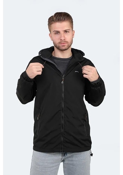 Slazenger Ofans Yağmurluk Rüzgarlık Erkek Mont Siyah