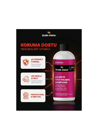 Araç Oto Ph Nötr Sıo02 Oto Yıkama Şampuanı 500ml Panda