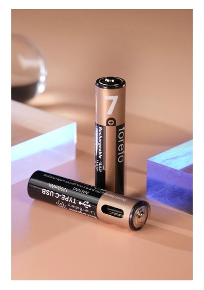 İnce Pil Aaa Pil Usb Type-c Kablo İle Şarj Edilebilir Lityum 2'li İnce Pil 1.5v Aaa / 1200mwh