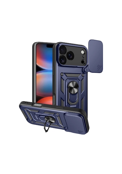 Apple, Uyumlu iPhone 17 Pro Pars Lens Yüzüklü Silikon Lacivert