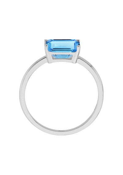 Sirius Oktagon Kesim Mavi Topaz Taşlı Nerissa Yüzük 0802r0053