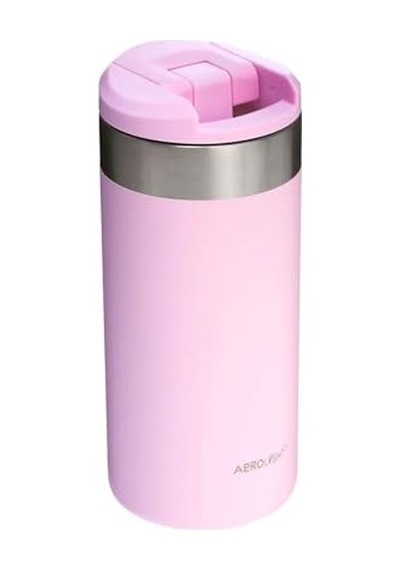 Stanley The Aerolight Transit Mug Termos Bardak, 0.35 Litre, Pembe Kuvars 2.0 Rose Quartz Açık Kahverengi