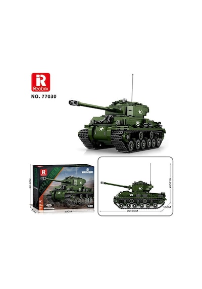 Reobrix 77030 World Of Tanks M4 Sherman Tank M4a3e8 Yaratıcı Yapı Blok Seti Building Blocks - 836 Parça