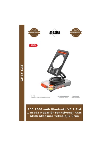 F65 1500 Mah Bluetooth V5.4 2'si 1 Arada Hoparlör Fonksiyonel Araç Akıllı Aksesuar Teknolojik Ürün