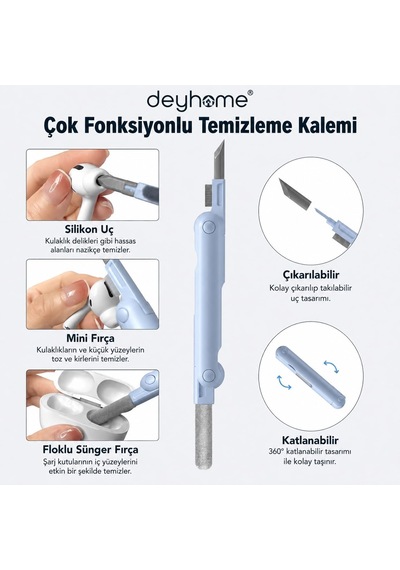 7'si 1 Arada Elektronik Temizleyici Kiti, Fırçalı Klavye Temizleyici Kiti, Airpods Pro İçin 3'ü 1 Arada Temizleme Kalemi, Kulaklık, Klavye, Dizüstü Bilgisayar, Telefon, Pc Monitörü İçin